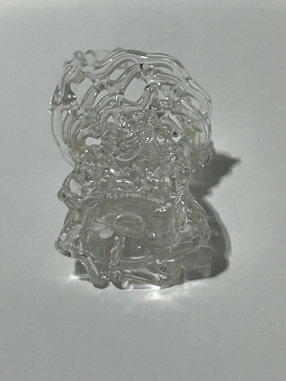 Vintage Clear Glass Mini Basket Cottagecore Decor - Picture 4 of 8